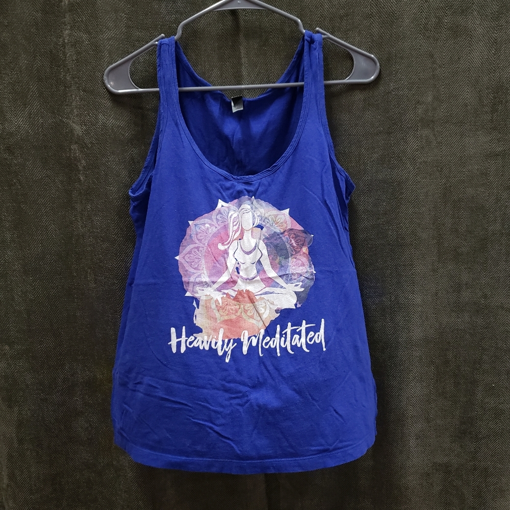 Blue yoga tank top